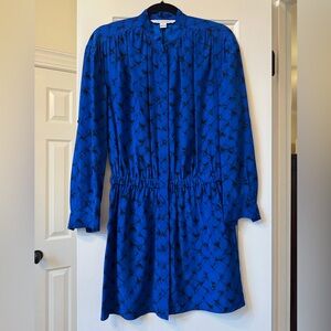 Diane Von Furstenberg DVF Blue and Black Silk Dress size 0